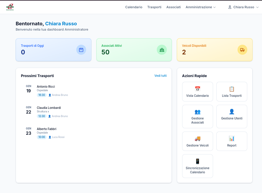 Anteprima dashboard TrasportiSolidali